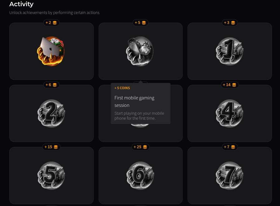 Wild Chance Casino Achievements